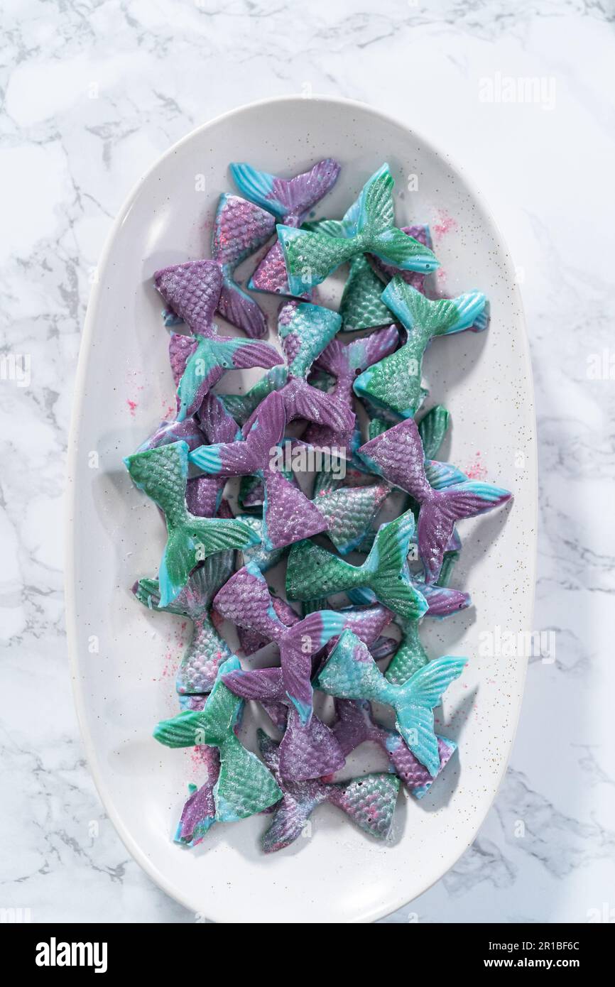 Chocolate mermaid tails Stock Photo - Alamy