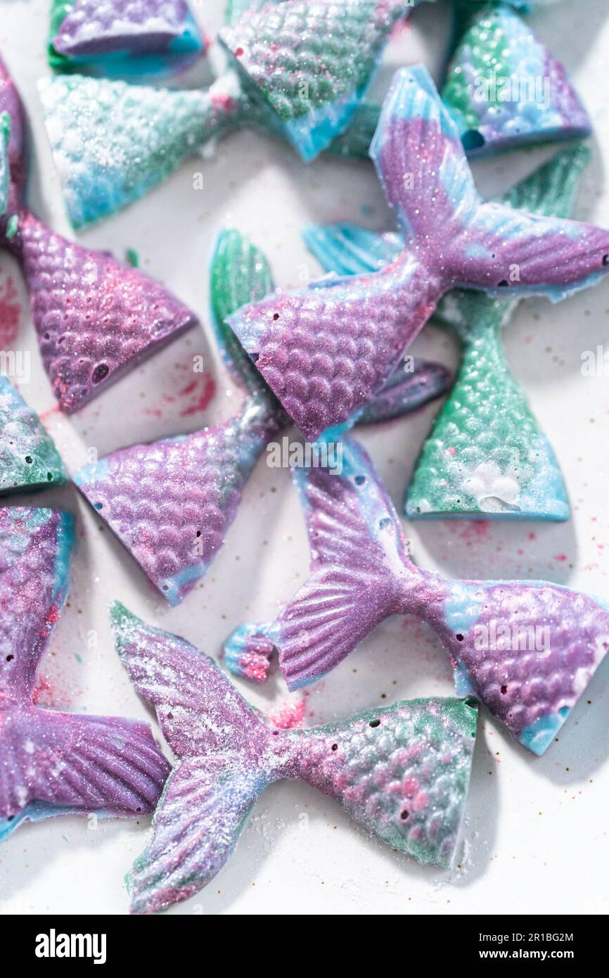Chocolate mermaid tails Stock Photo - Alamy
