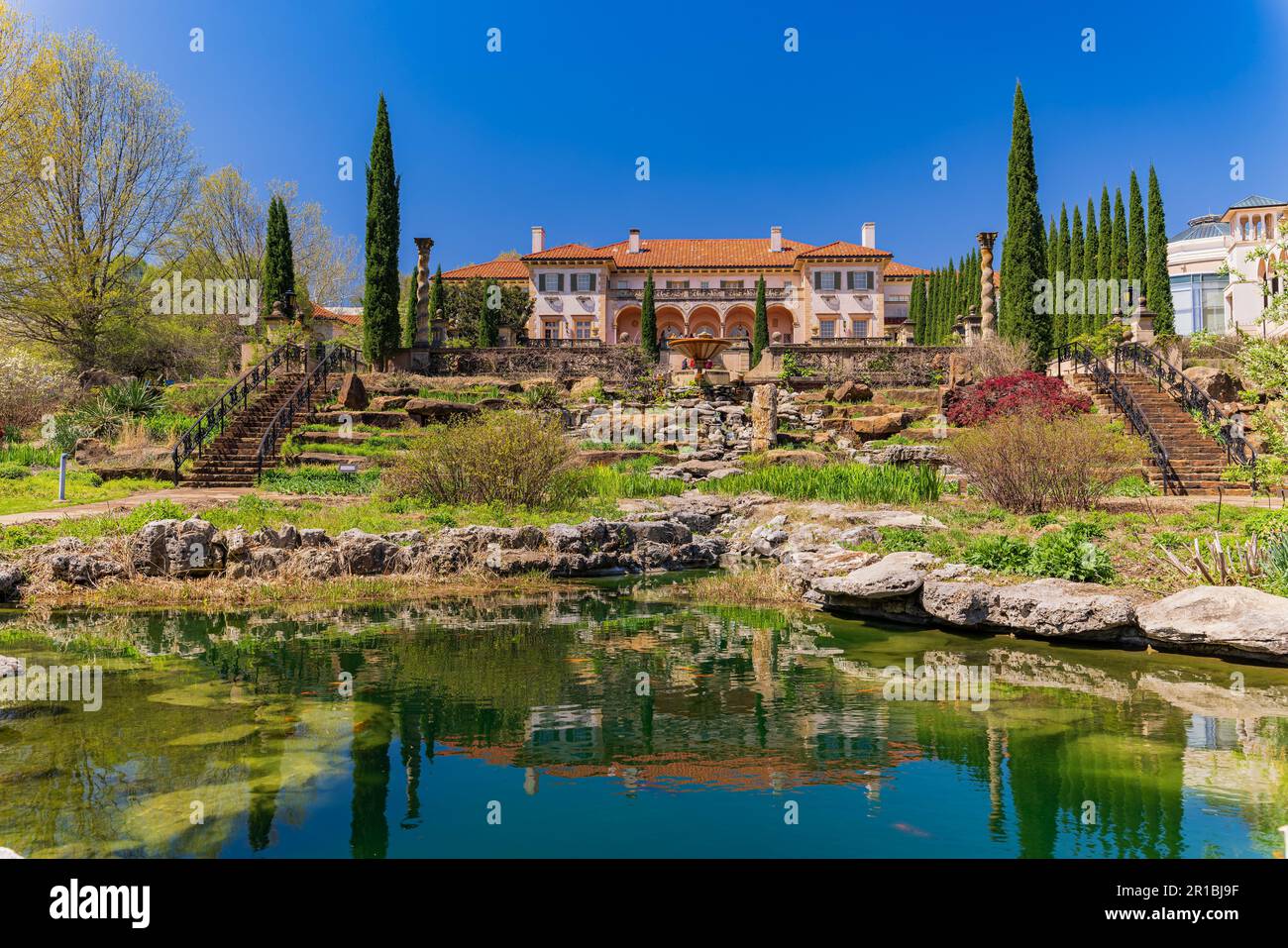 Beautiful landscape in the Philbrook Museum of Art at Tulsa, Oklahoma Stock Photo