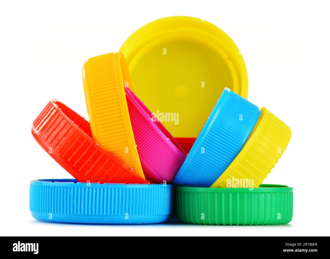 Plastic bottle caps isolated on white Stock Photo Alamy