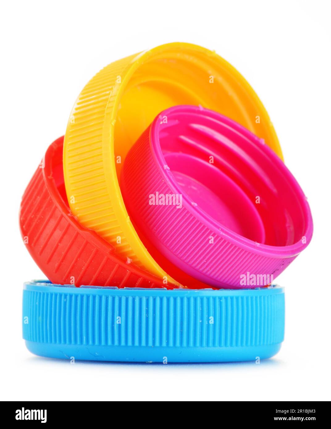 Plastic bottle caps isolated on white Stock Photo Alamy