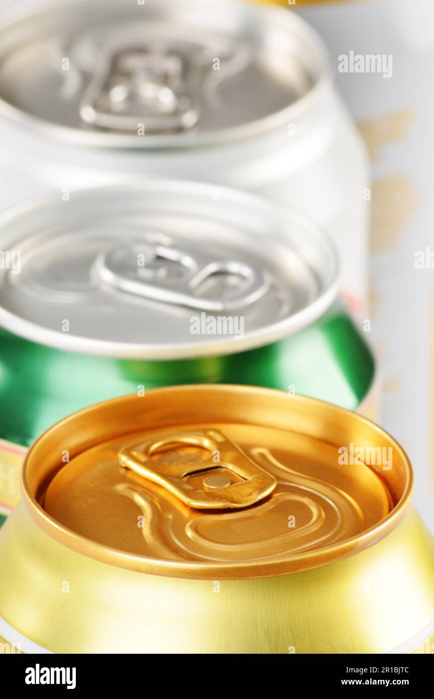 Composition with beer cans. Alcoholic beverages Stock Photo Alamy