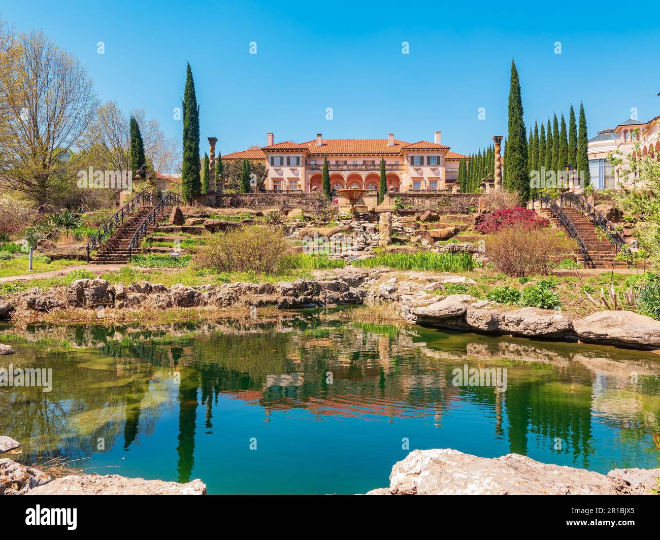 Beautiful landscape in the Philbrook Museum of Art at Tulsa, Oklahoma Stock Photo