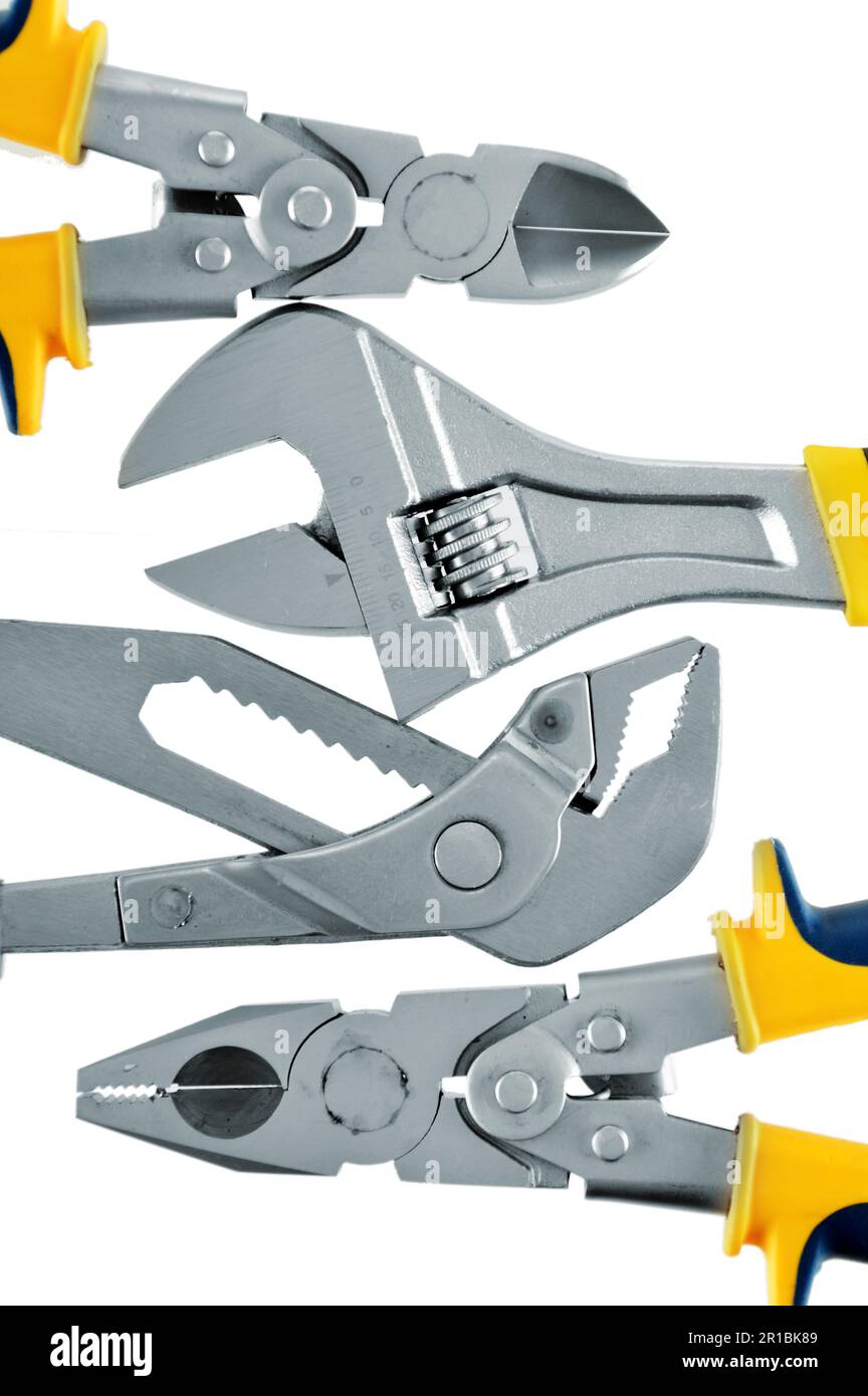 Tools isolated on white background Stock Photo - Alamy