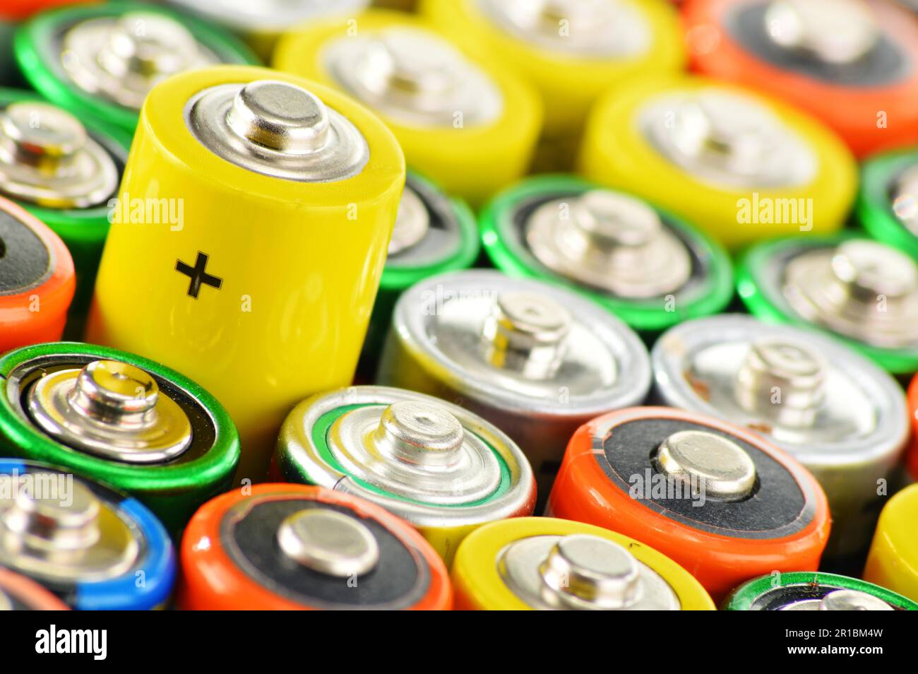 Composition with alkaline batteries. Chemical waste Stock Photo Alamy
