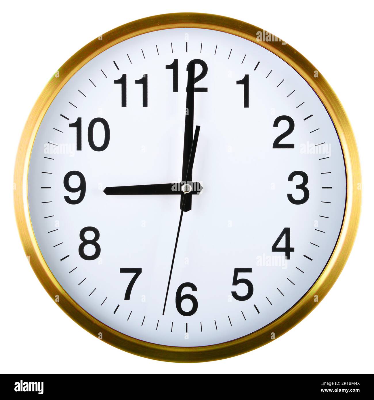 Wall clock isolated on white background Stock Photo - Alamy