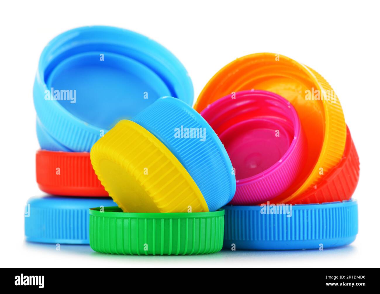 Plastic bottle caps isolated on white Stock Photo Alamy