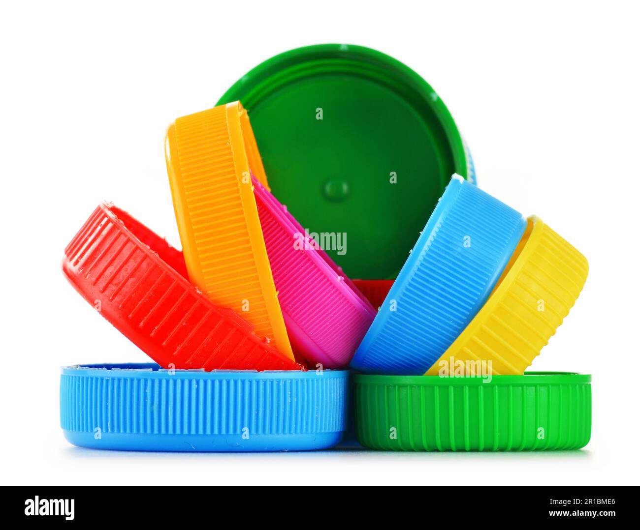 Plastic bottle caps isolated on white Stock Photo Alamy