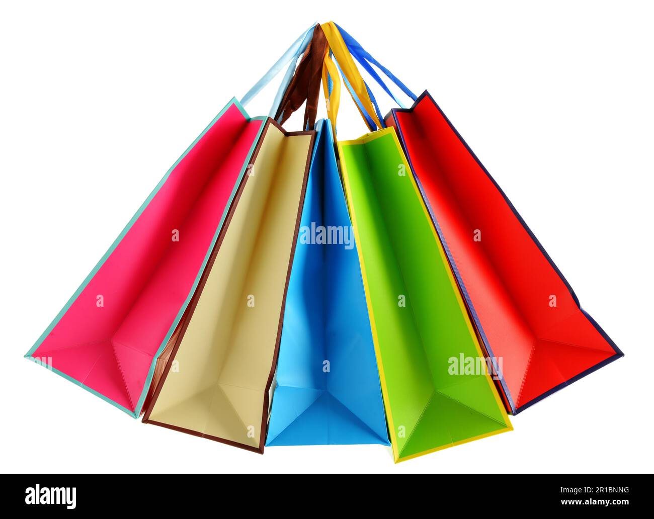 Colorful paper shopping bags isolated on white background Stock Photo ...
