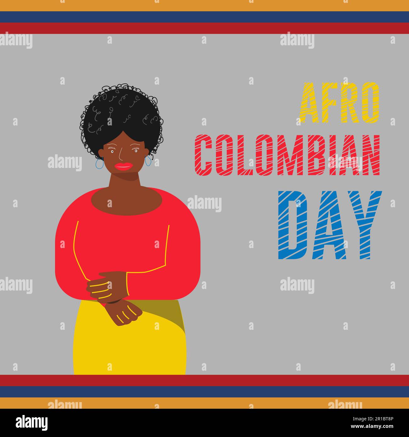 Afro-Colombian Day is May 21 in Colombia. Colombia Celebration is the annual day poster. Vector illustration. Stock Vector