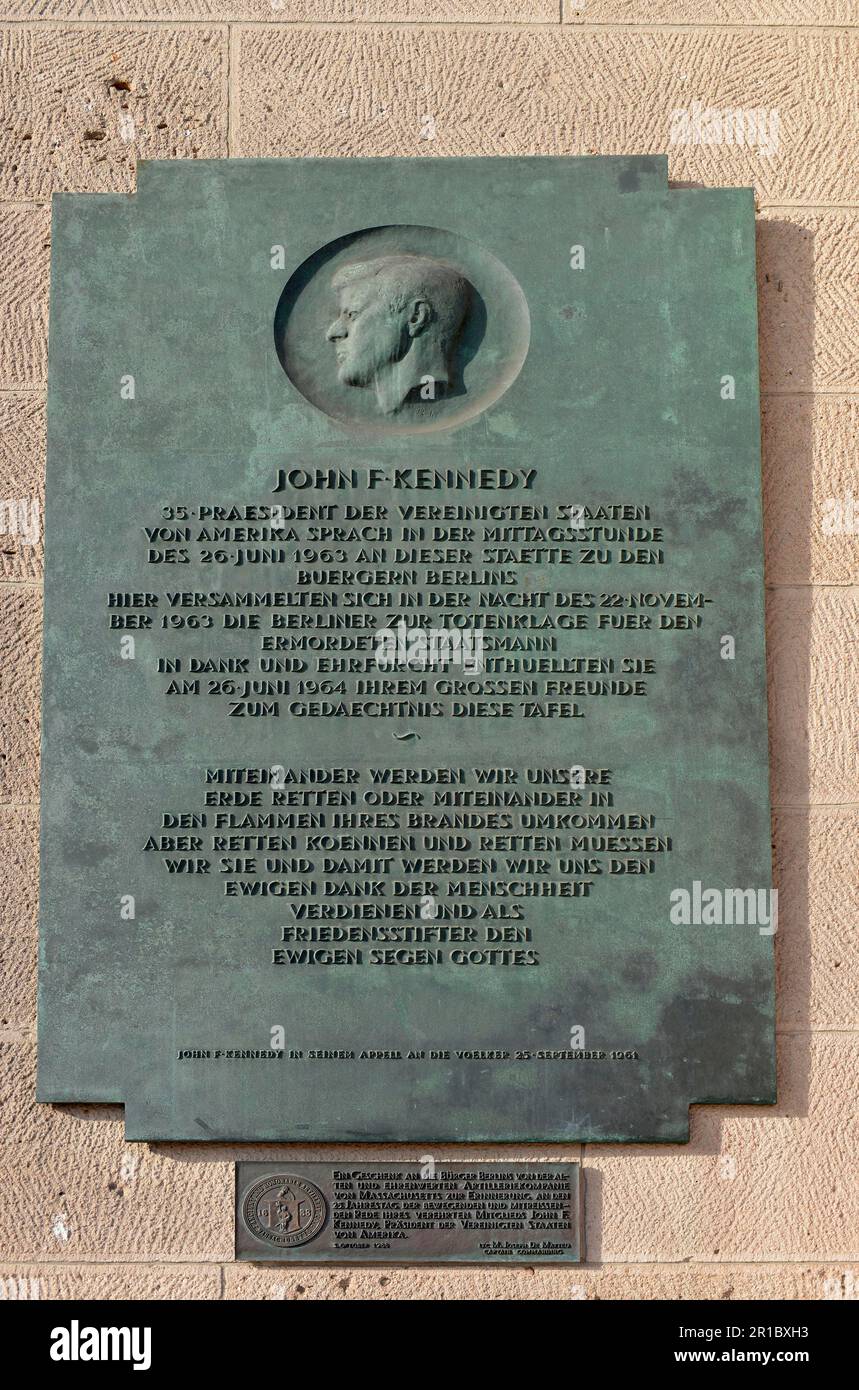 John F. Kennedy Memorial Plaque, Schoeneberger Rathaus, Schoeneberg