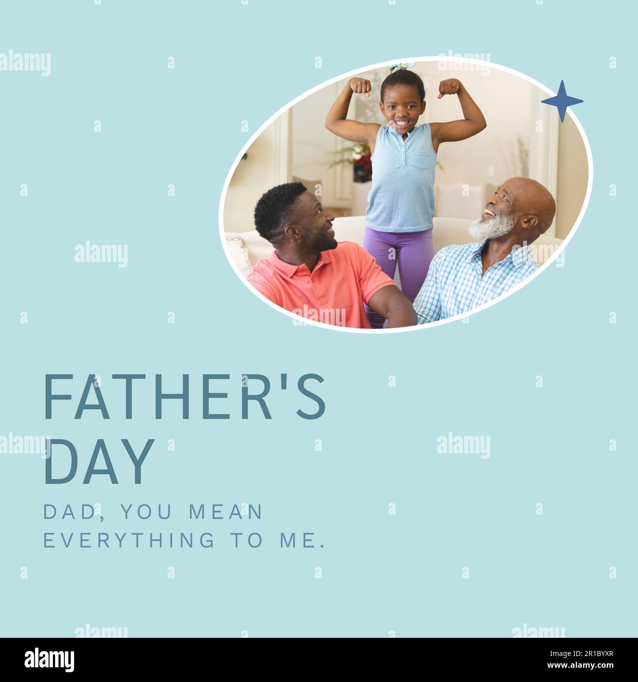 Composition of father's day text over african american grandfather, father and daughter Stock Photo