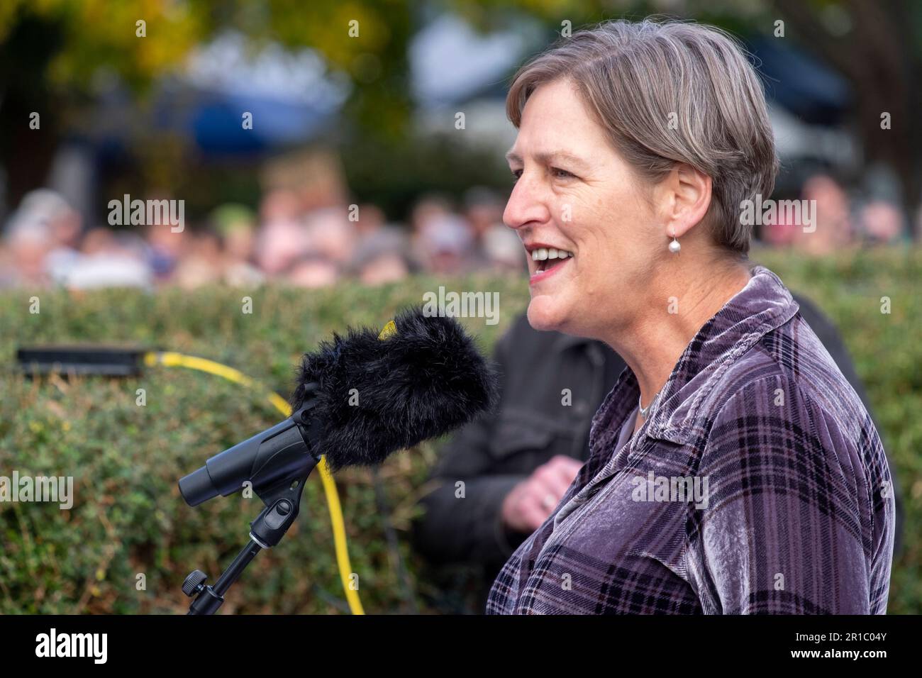 Leader of the Tasmanian Greens party, Cassy O'Connor addressing the ...