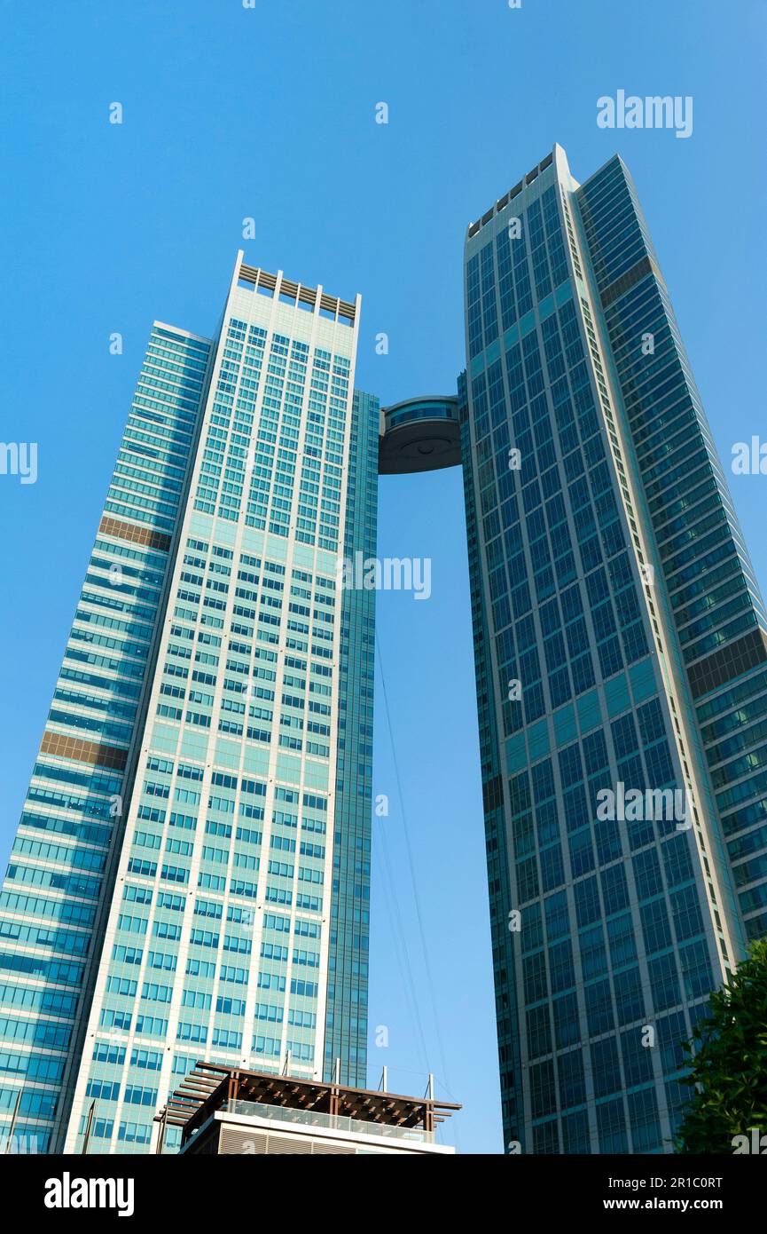 High rise twin towers architecture of the St Regis luxury hotel, an ...