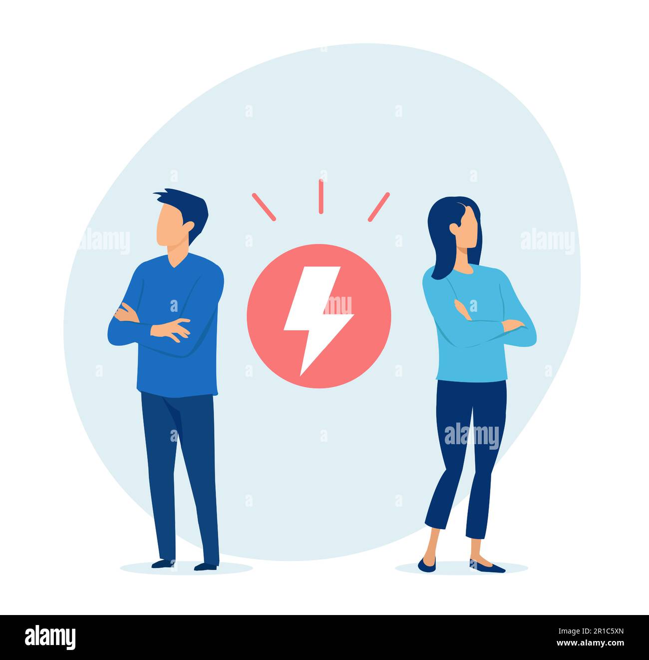 Vector of a couple having a disagreement Stock Vector