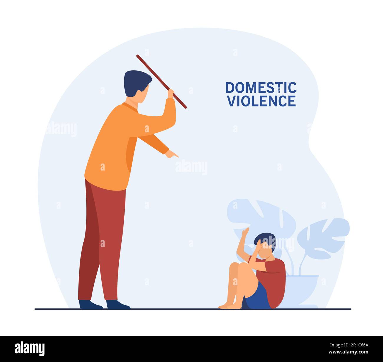 Father punishing his child at home Stock Vector