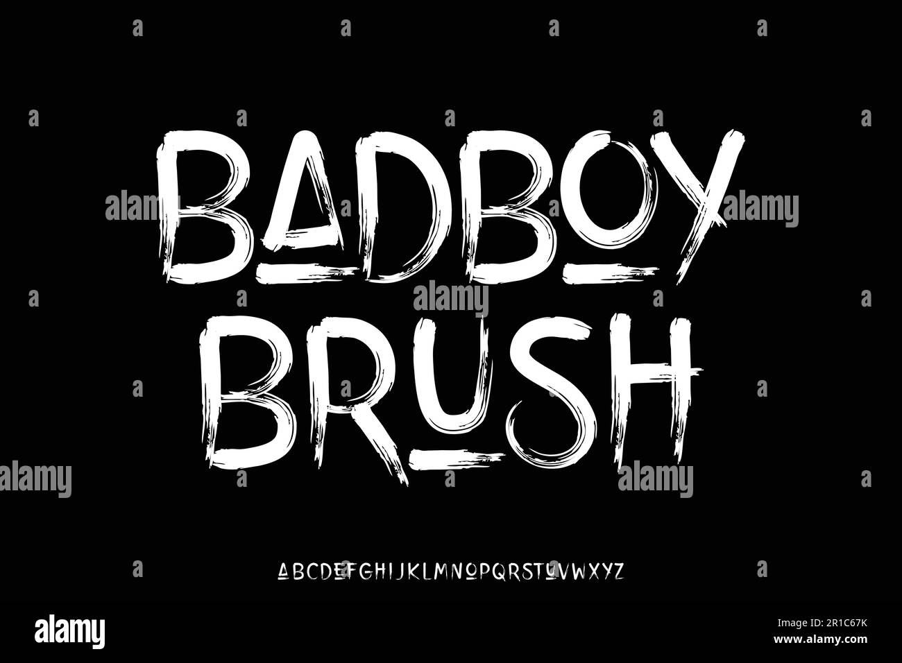Natural distressed brush stroke font vector Stock Vector