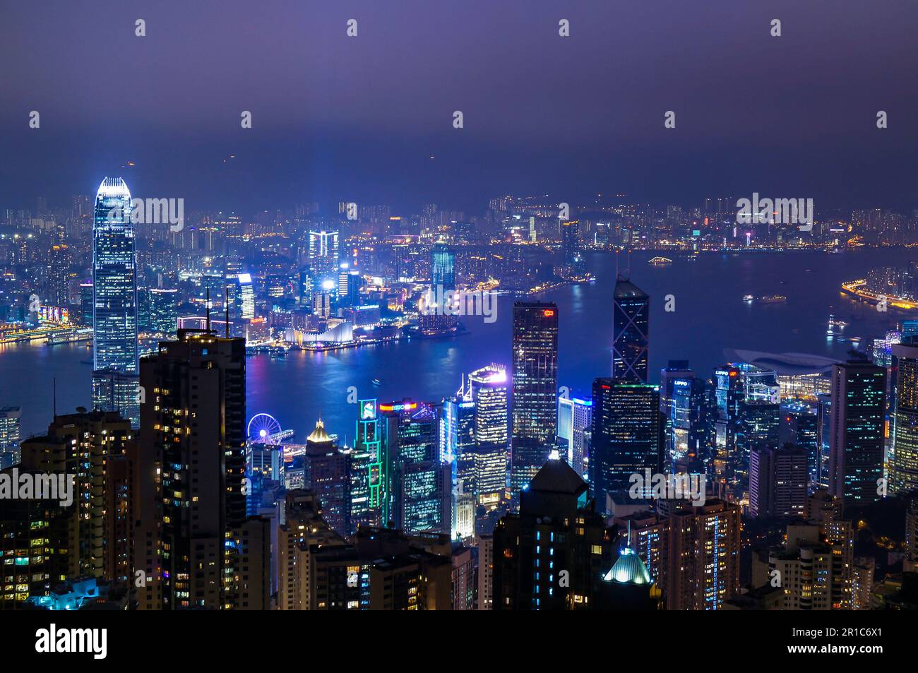 Night view of Hong Kong from Victoria Peak Stock Photo - Alamy