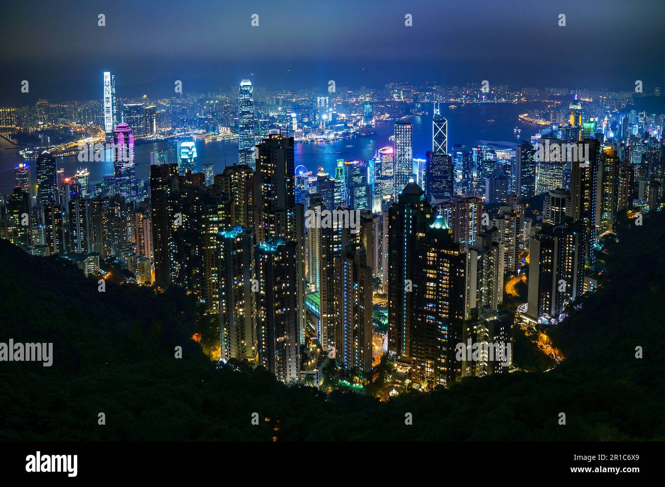 Night view of Hong Kong from Victoria Peak Stock Photo - Alamy