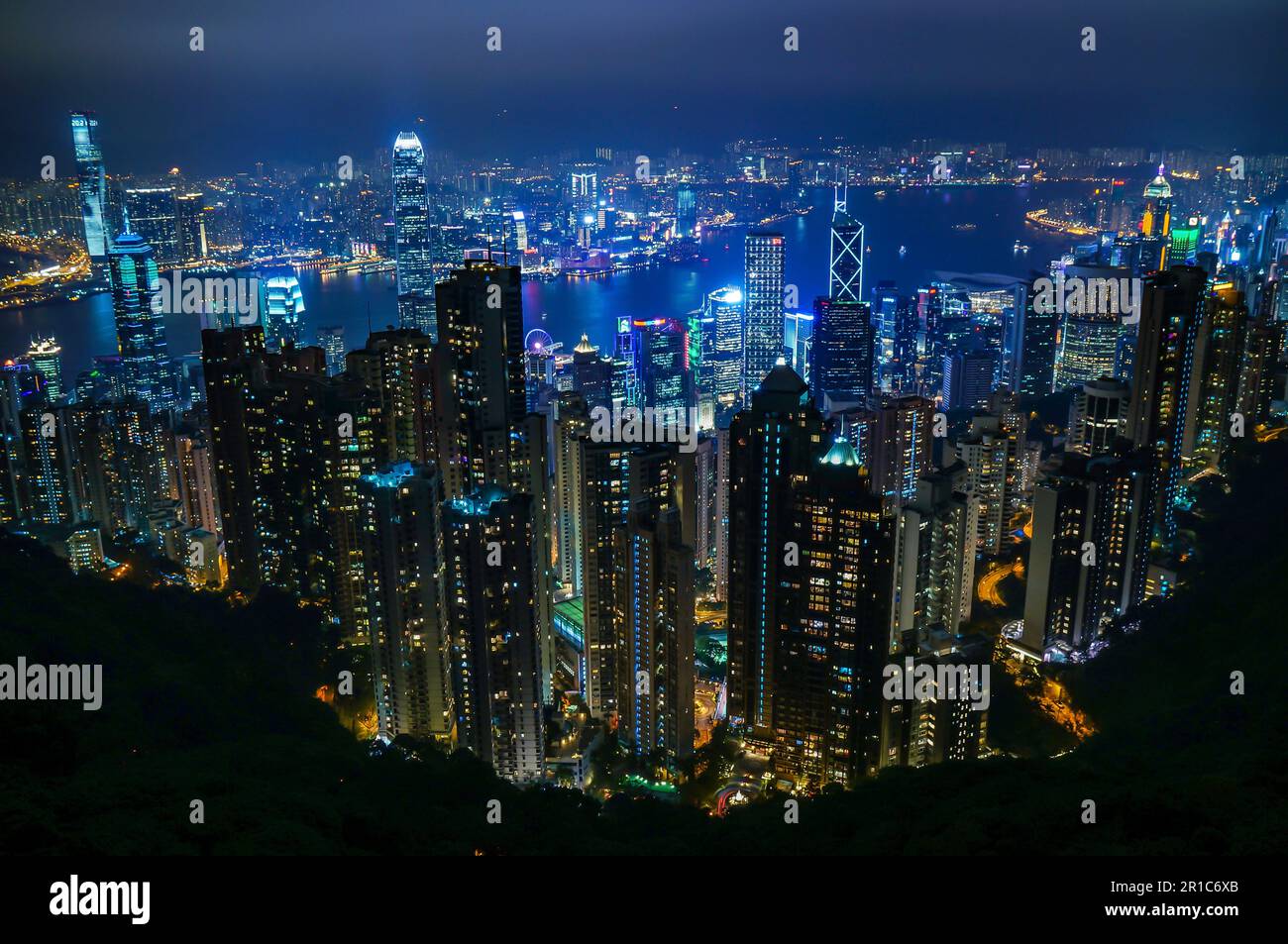 Night view of Hong Kong from Victoria Peak Stock Photo - Alamy