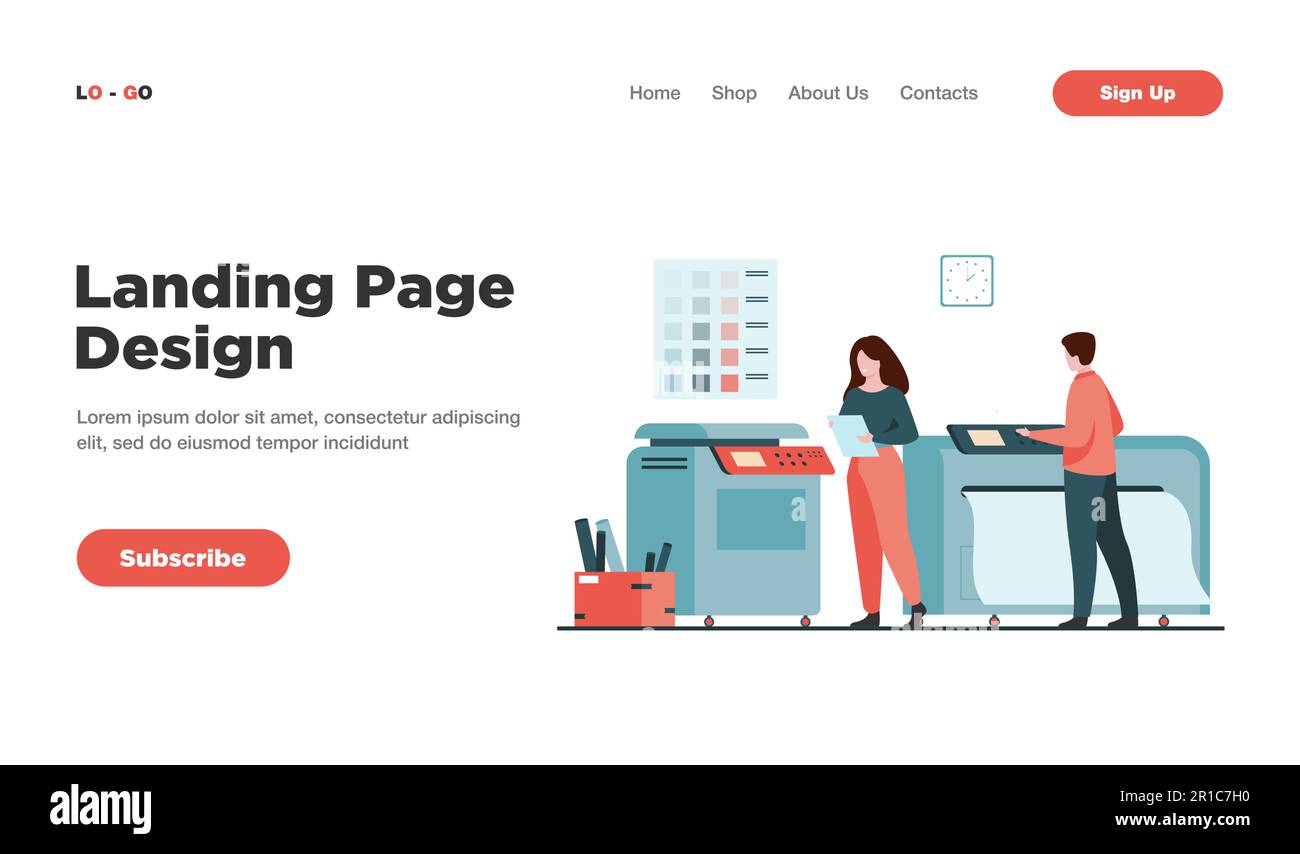 Print house workers using computers Stock Vector Image & Art Alamy