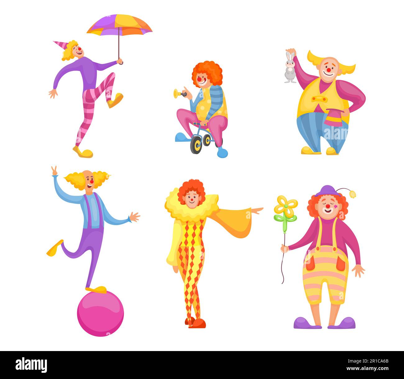 Set of cute circus clowns characters Stock Vector Image & Art - Alamy