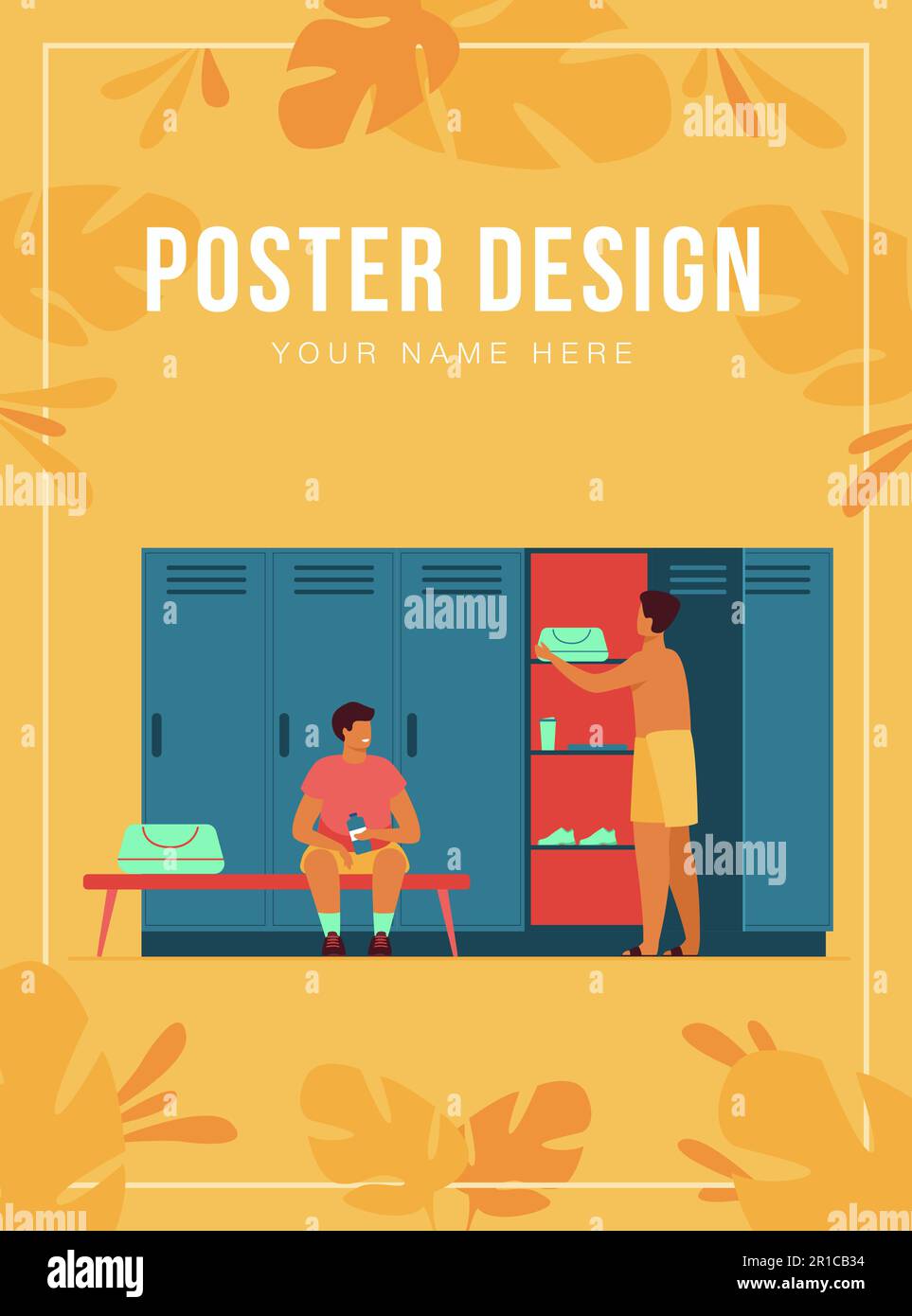 School locker room isolated flat vector illustration Stock Vector Image ...
