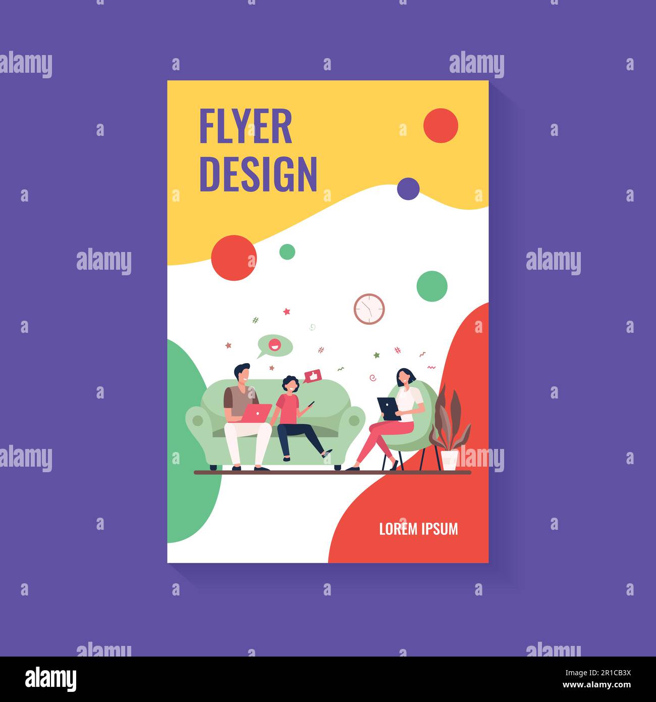 Parents couple and kid using gadgets Stock Vector