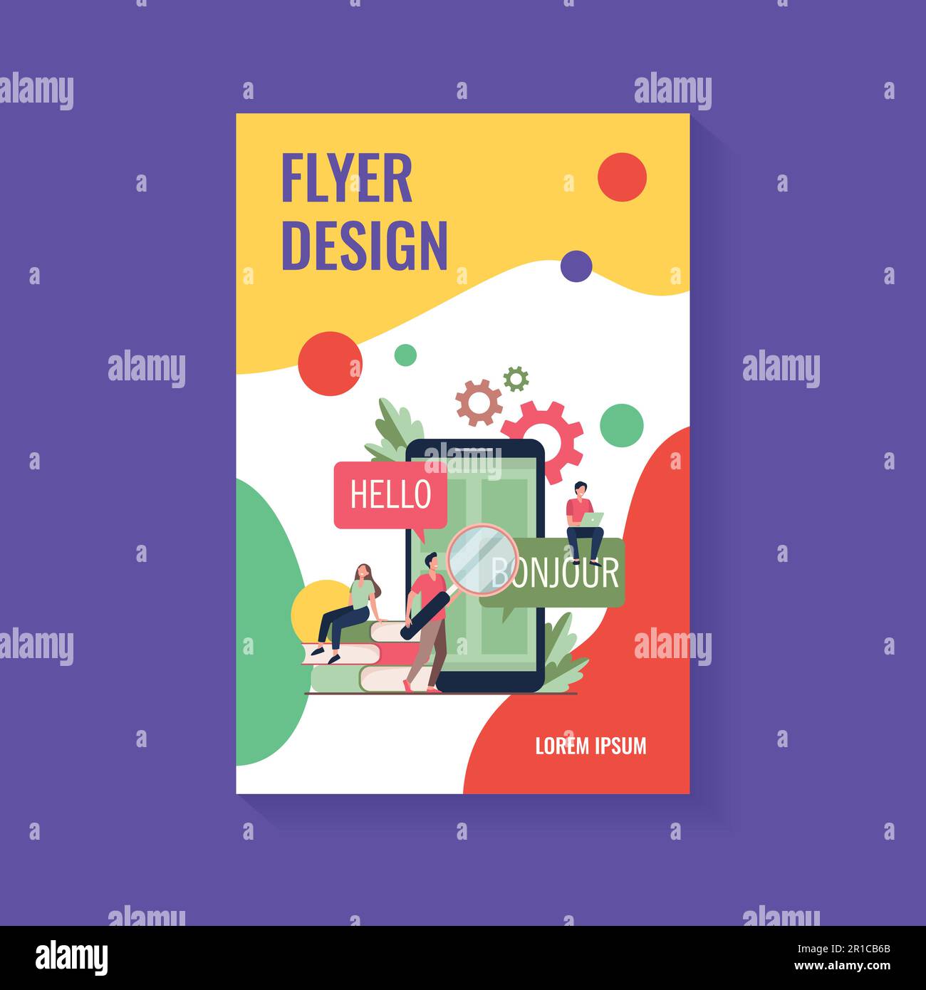 Translating app on mobile phone Stock Vector