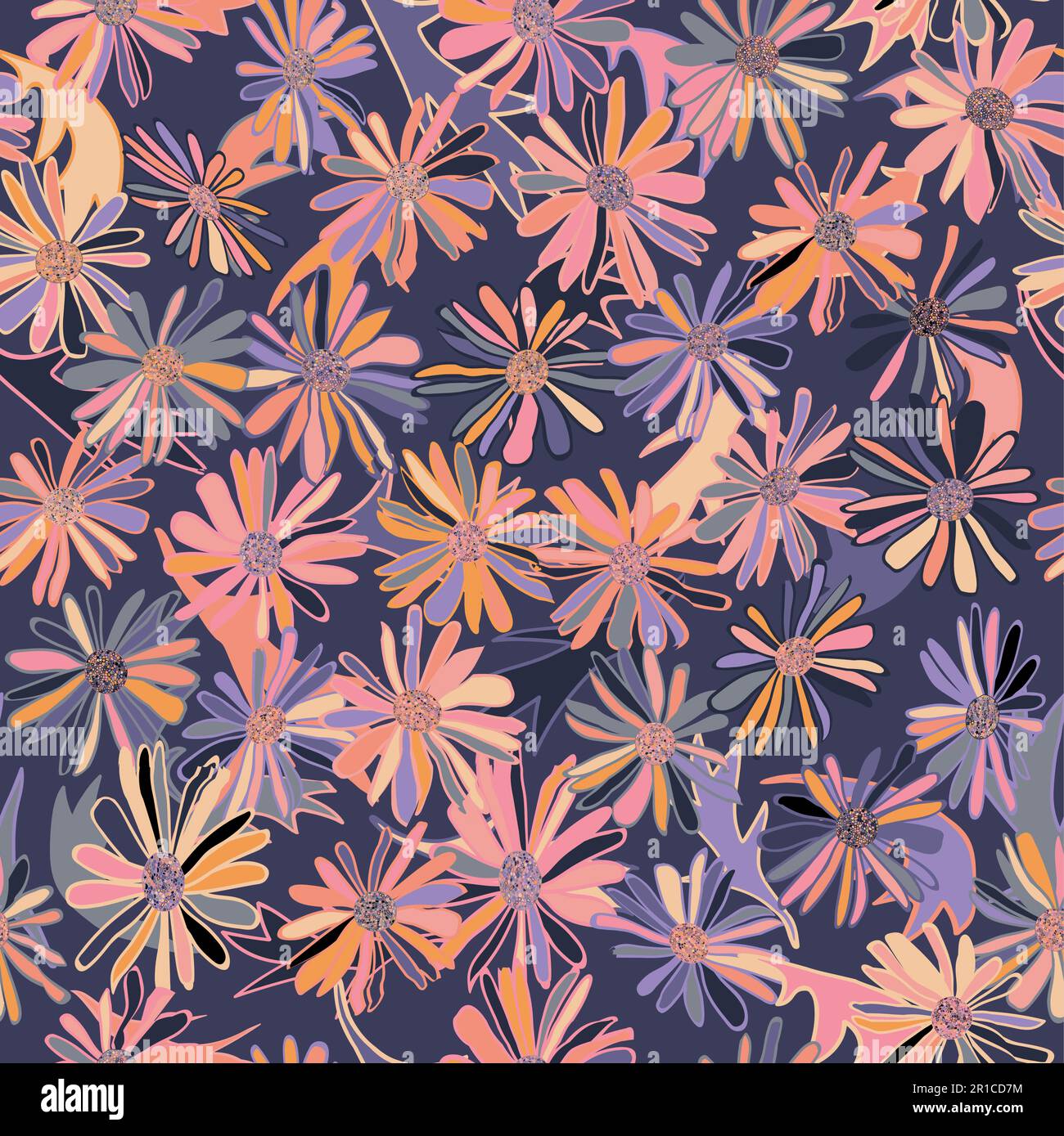 Premium Vector | Colorful flowers and leaf design seamless pattern for  print fabric textile wallpaper