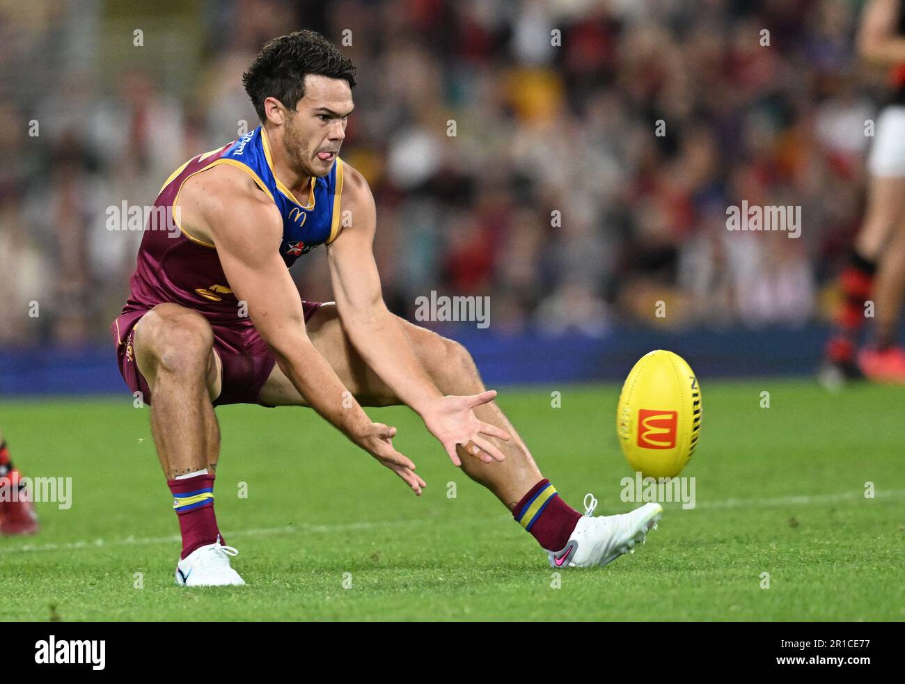 Cam Rayner of the Lions in action during the AFL Round 9 match between ...