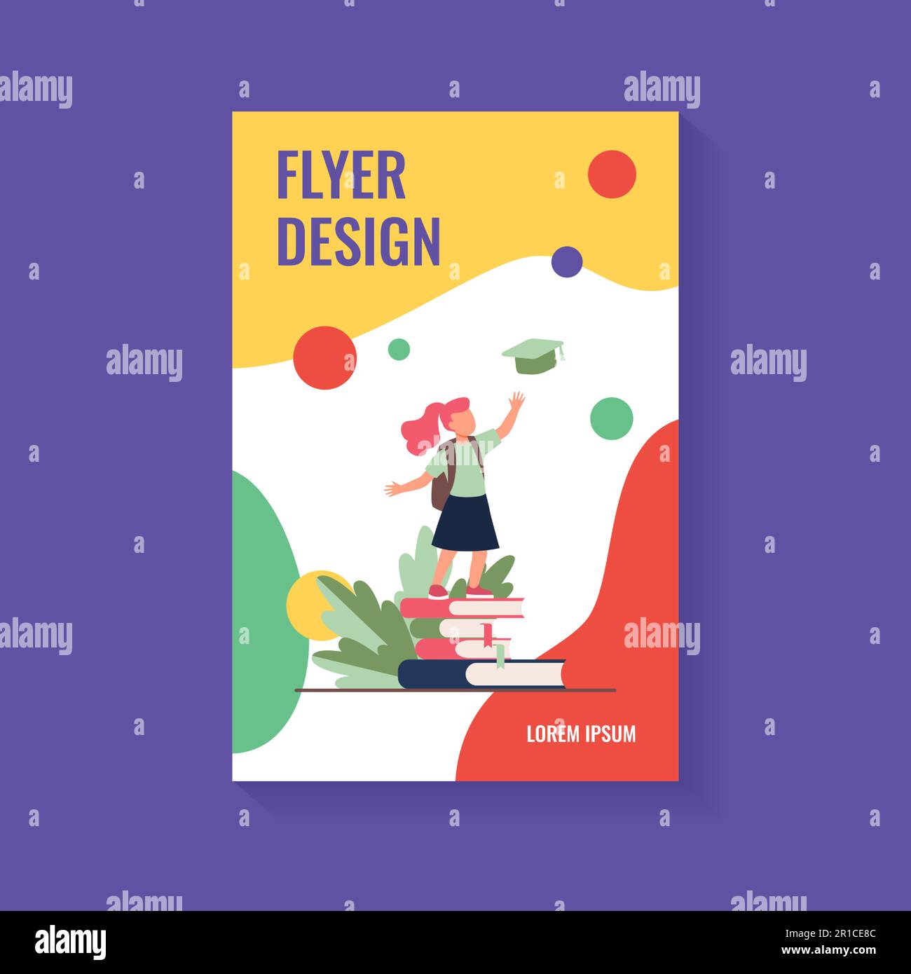 Little girl standing on pile of books Stock Vector Image & Art - Alamy