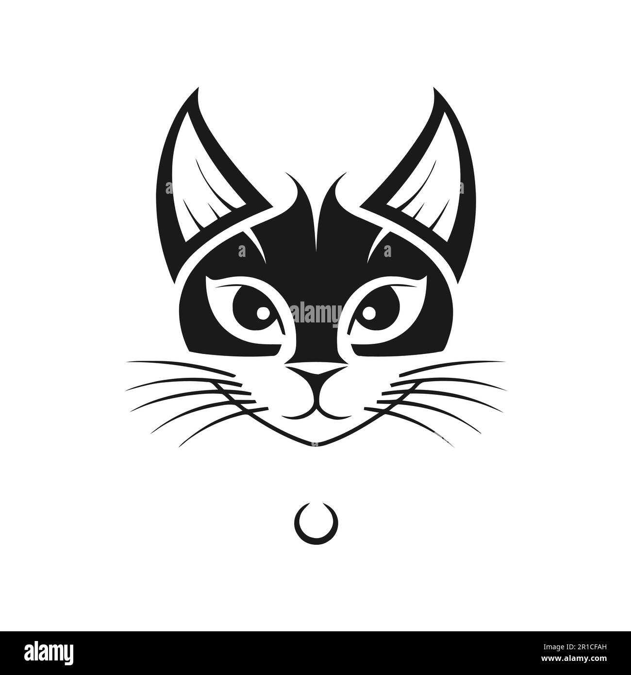Wo Cats Icon Black. Logo. Day of Protection of Animals. the
