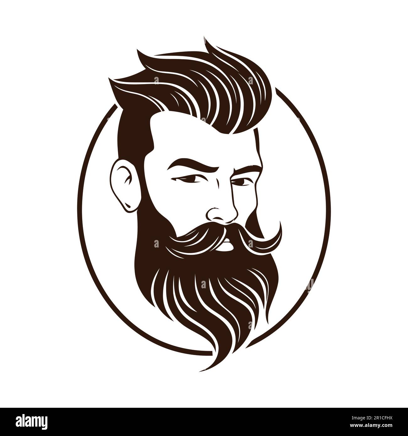 Barbershop, logo design for men's barbershop. man with beard. Vector ...