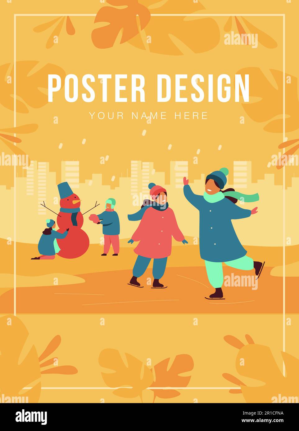 People walking in winter park isolated flat vector illustration Stock ...