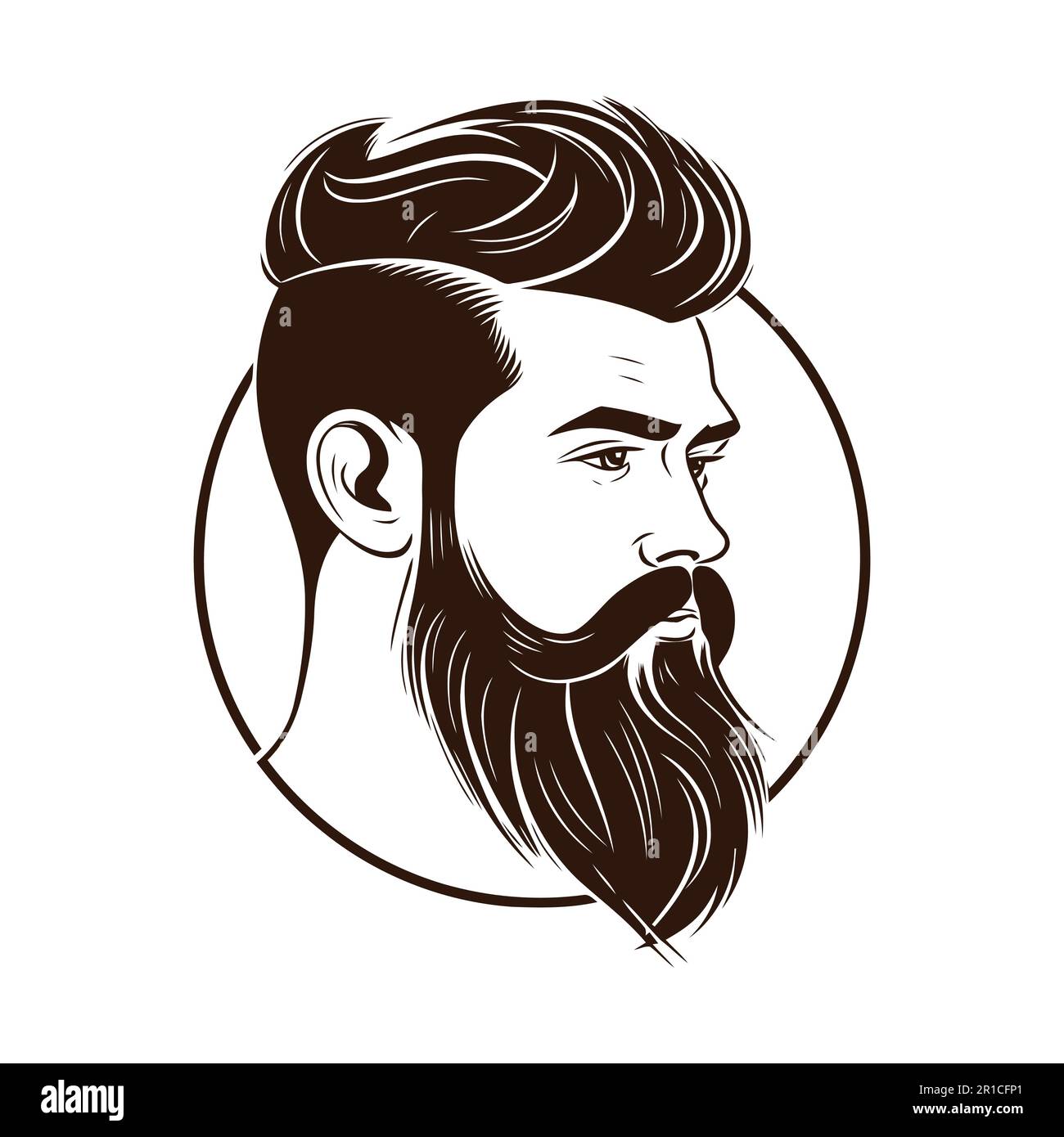 Barbershop, logo design for men's barbershop. man with beard. Vector ...