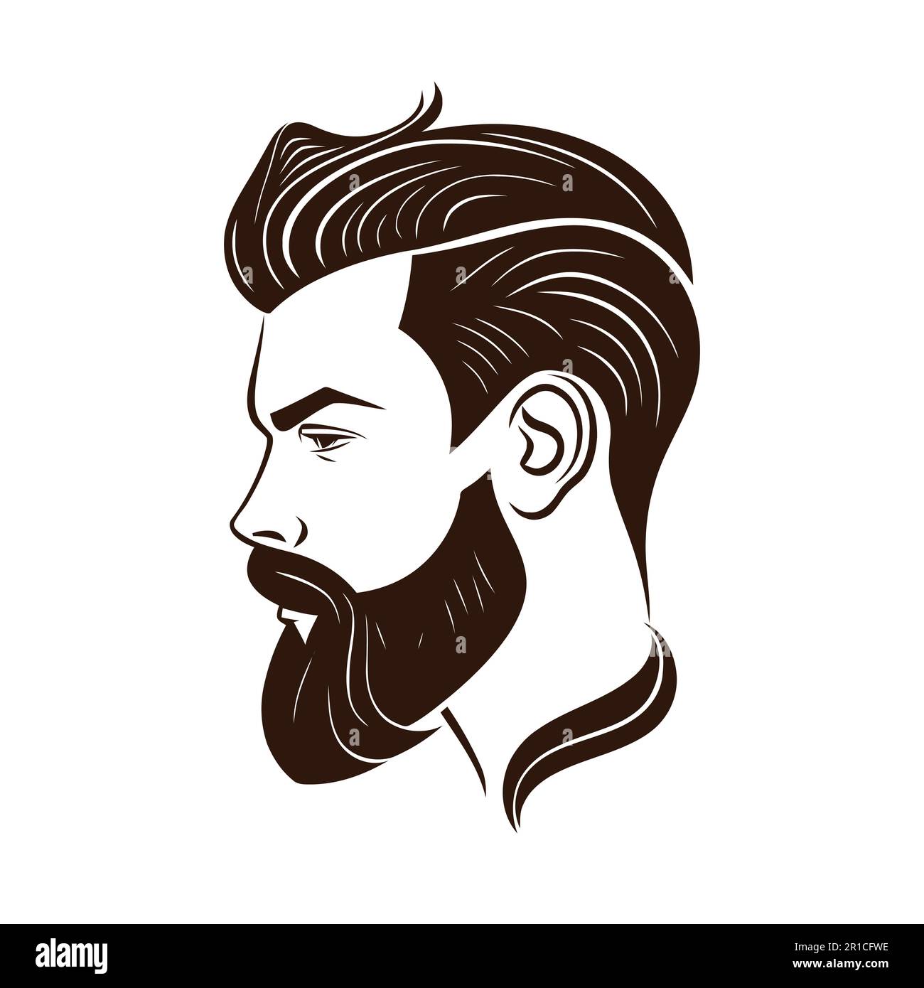Barbershop, logo design for men's barbershop. man with beard. Vector ...
