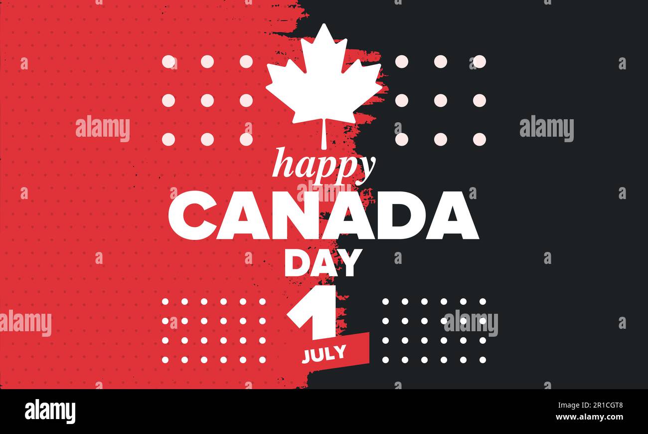 Happy Canada Day. National holiday, celebrated in July 1. Canadian flag