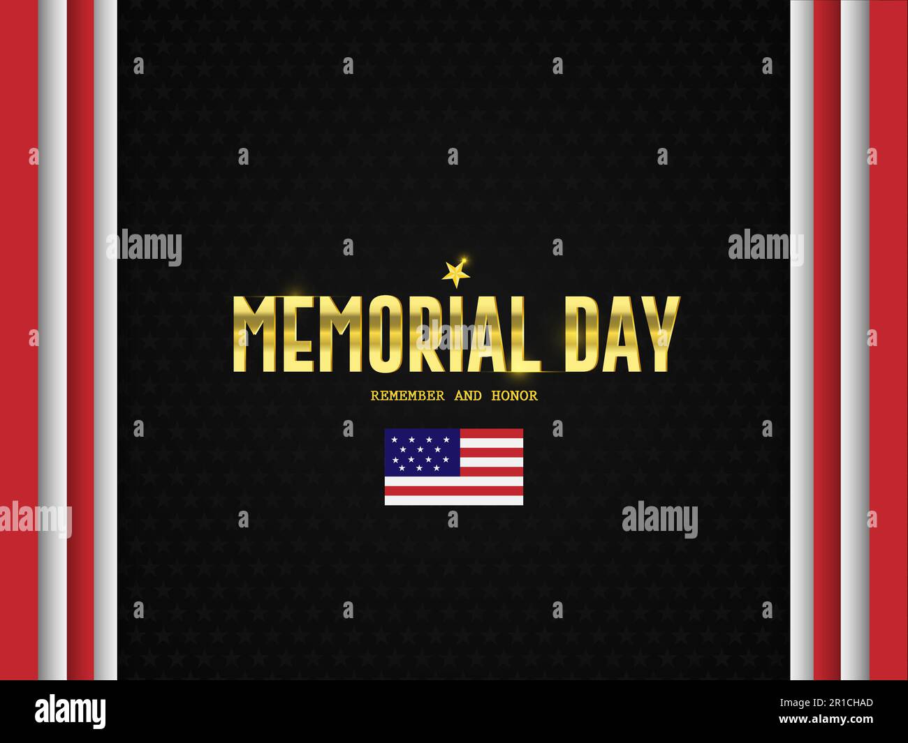 Memorial Day - Remember and honor the US flag black background and ...