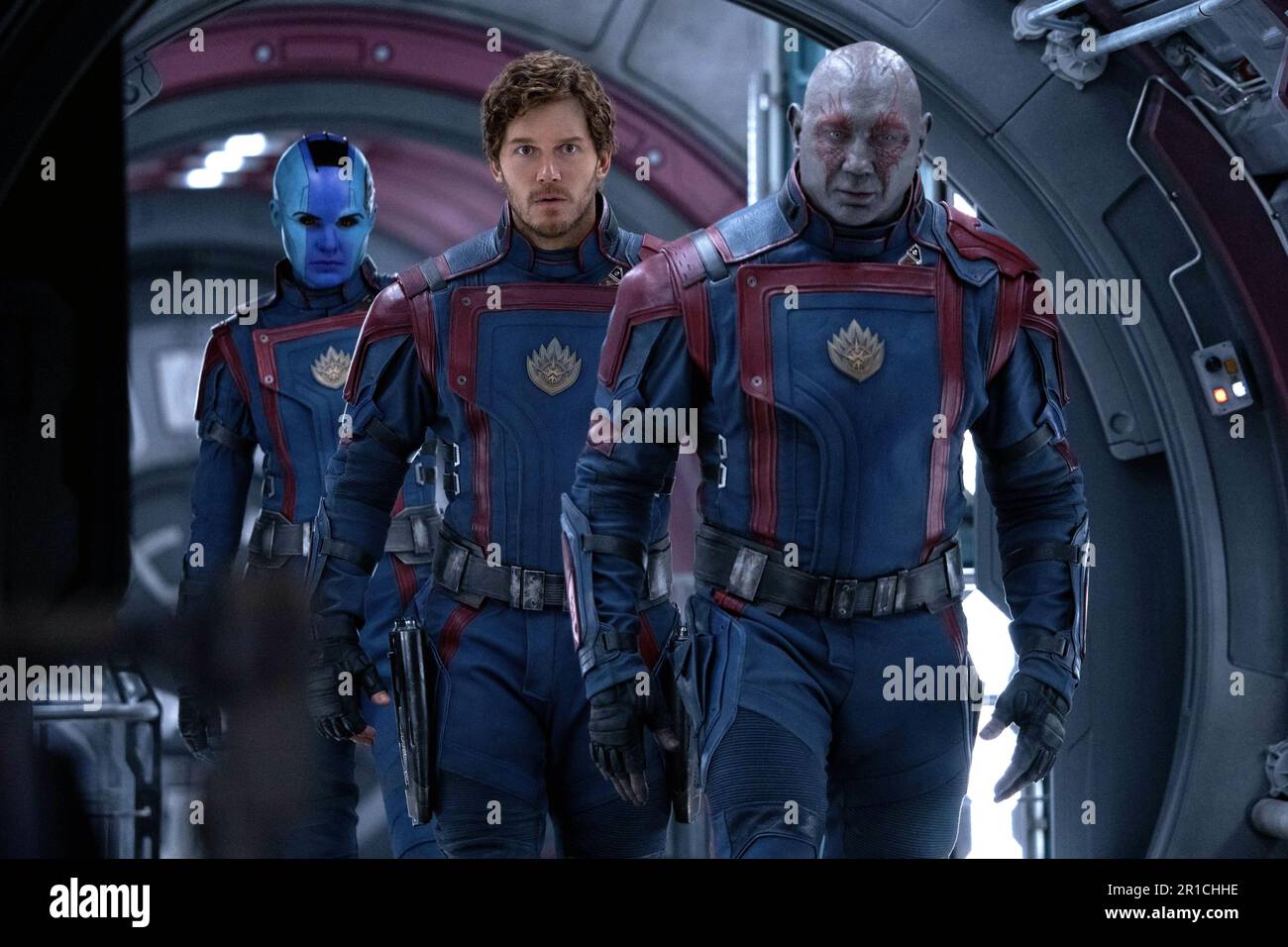 Guardians of the Galaxy 3  Chris Pratt, Dave Bautista, Karen Gillan Stock Photo