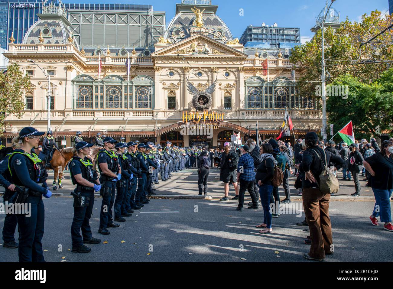 The police in line stopped Neo-Nazis protesters from crossing during ...