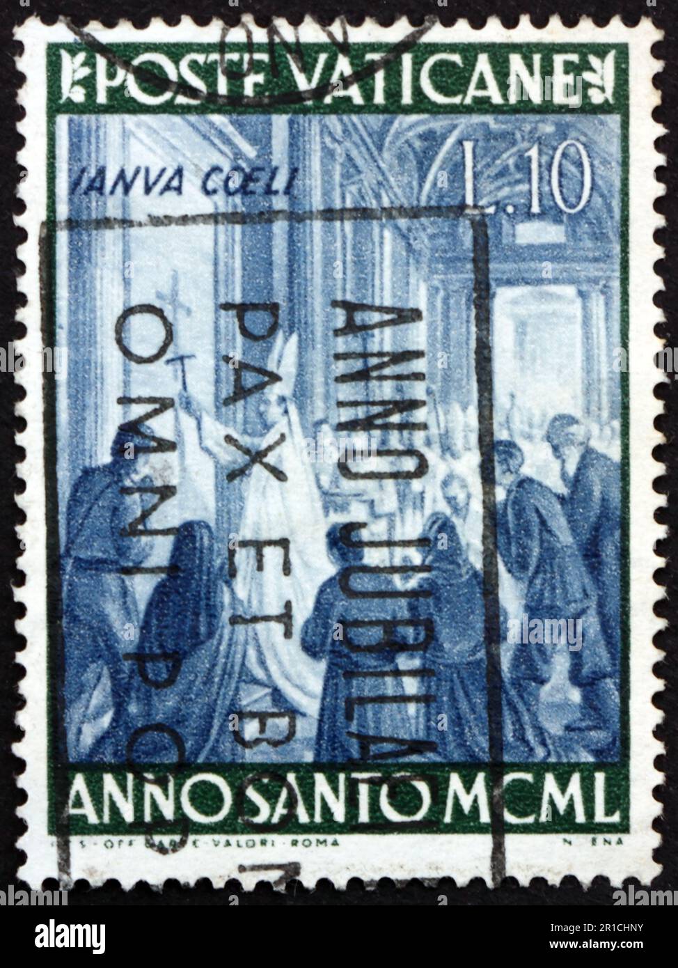 VATICAN - CIRCA 1949: a stamp printed in Vatican shows Pope Pius XII in ...