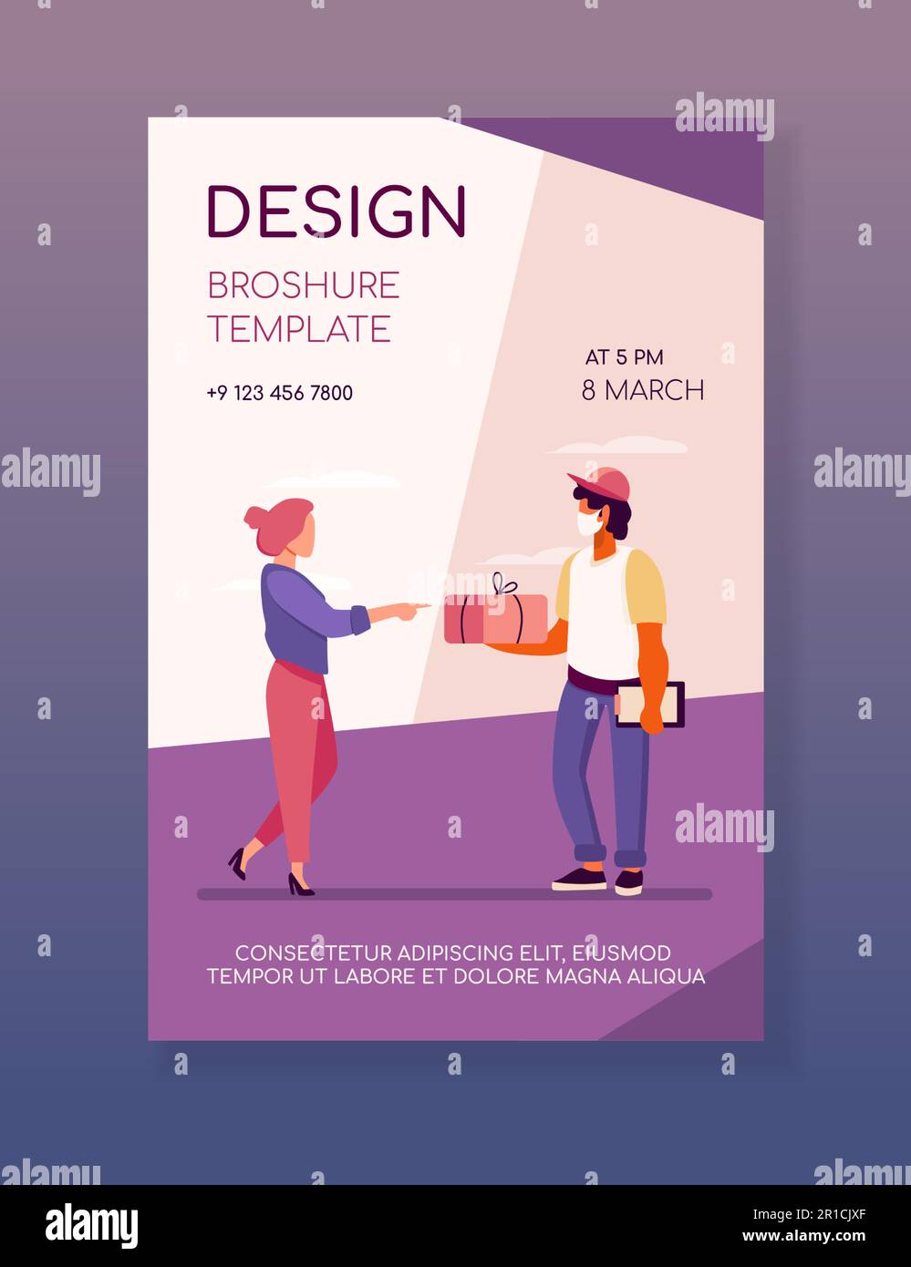 Woman receiving package door Stock Vector Images - Alamy