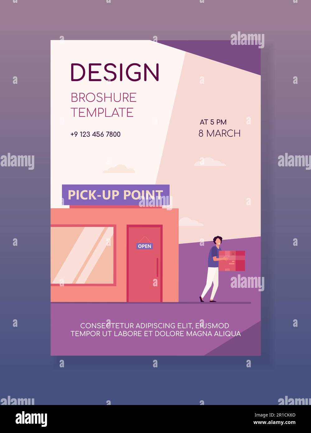 Customer carrying box from delivery service office Stock Vector