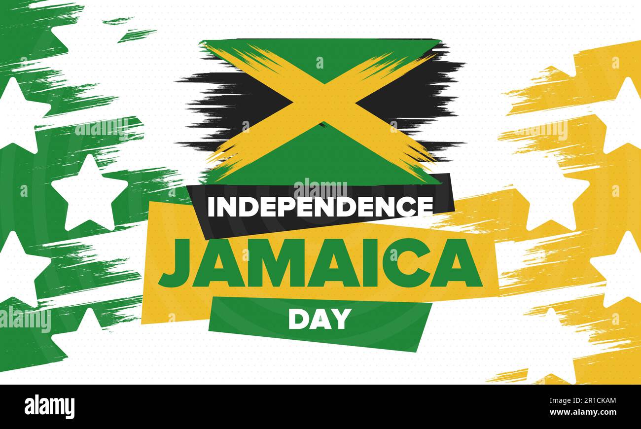 Jamaica Independence Day. Independence of Jamaica. Holiday, celebrated in August 6. Jamaica flag