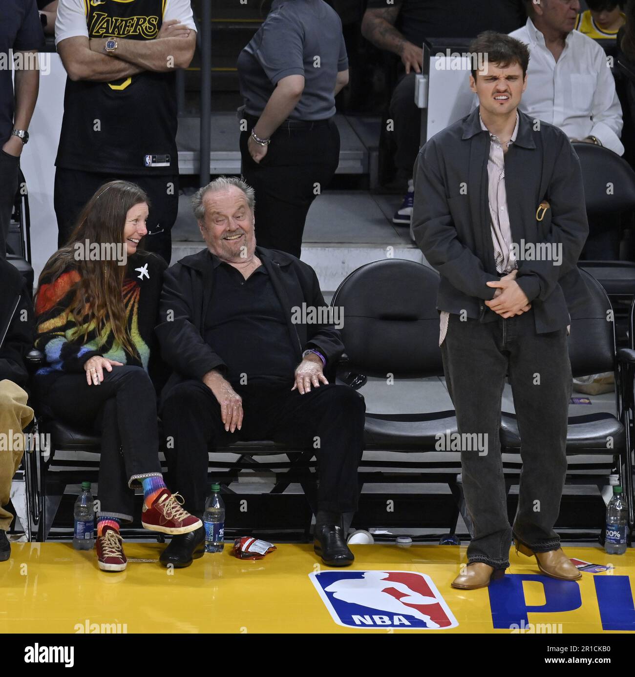 Jack Black and Son at LA Lakers Game March 2017