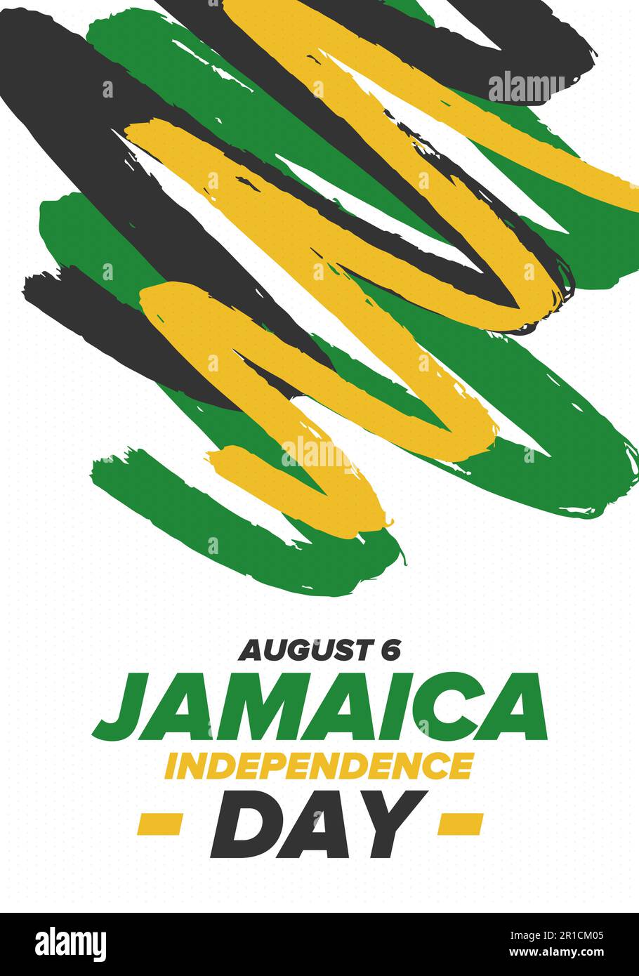 Jamaica Independence Day. Independence of Jamaica. Holiday, celebrated in August 6. Jamaica flag