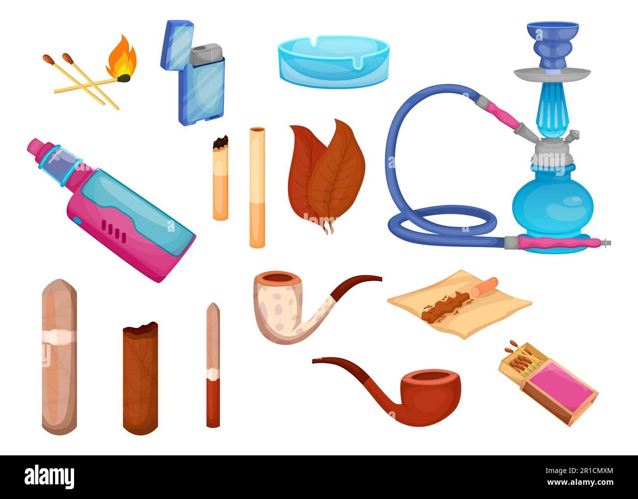 Tobacco and cigars vector illustrations set Stock Vector Image & Art