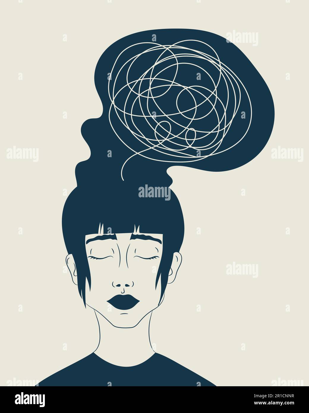 Psychology, solitude, fear and mental health problems concept. Mood  changes. PMS symptoms anxiety or panic attack. Vector illustration Stock  Vector Image & Art - Alamy