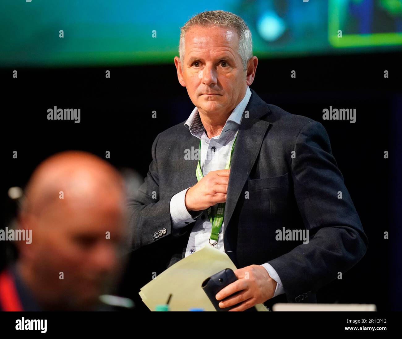 Chairperson Paul Reid speaking at The Citizens' Assembly on Drugs Use at Dublin Castle. Picture date: Saturday May 13, 2023. Stock Photo